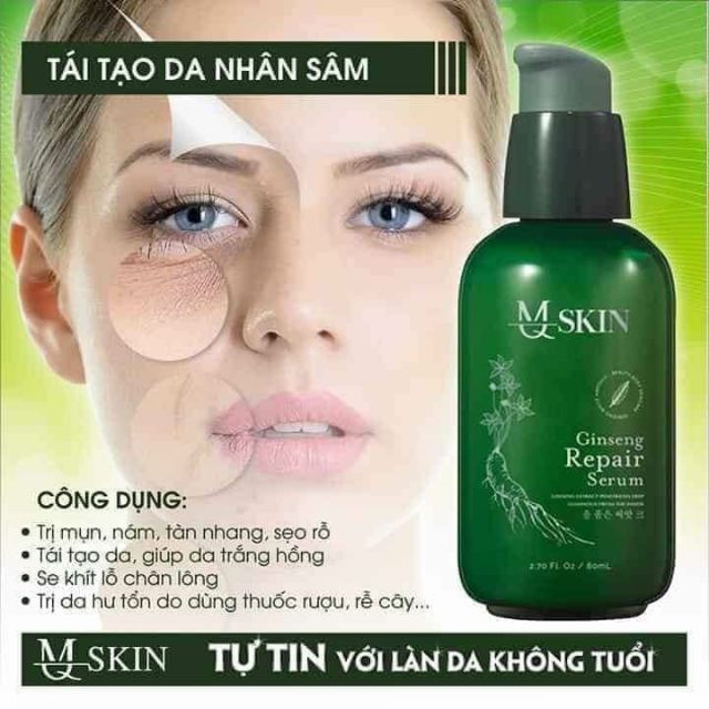 Thay Da Nhân Sâm MQ SKIN – Tái Tạo Da Trị Mụn, Thâm, Nám, Tàn Nhang Hiệu Quả