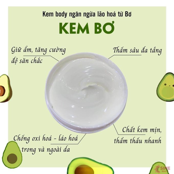 Kem Body Bơ Lá Organic Chính Hãng – Dưỡng Da Trắng Sáng, Căng Bóng, Mềm Mịn