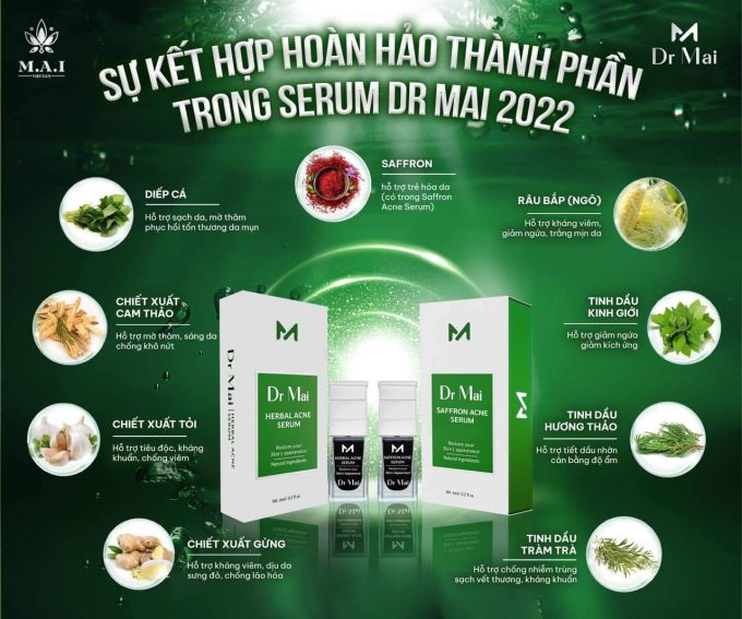 Trị Mụn Dr Mai Nguyên Chất & Dr Mai Mix Saffron 6ml – Hàng Chuẩn Chính Hãng