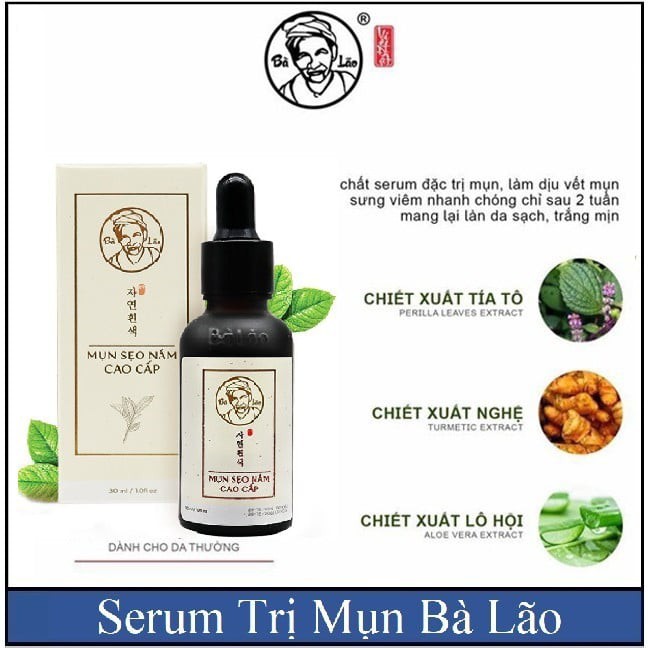 Serum Trị Mụn Tái Tạo Bà Lão Cao Cấp 30ml – Đặc Trị Mụn, Thâm – Hàng Chính Hãng