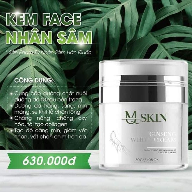 Kem Face MQ SKIN Nhân Sâm Ginseng White – Hộp 30g – Hàng Công Ty Chính Hãng