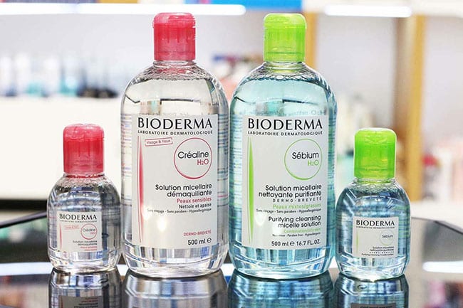 Sản phẩm nước tẩy trang Bioderma với đa dạng loại và dung tích khác nhau