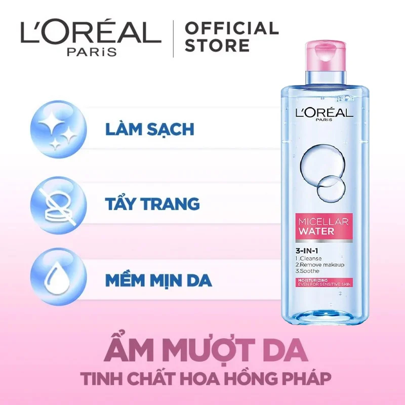 Nước Tẩy Trang Loreal Micellar Water 400ml – Làm Sạch Sâu 3In1 Deep Cleansing