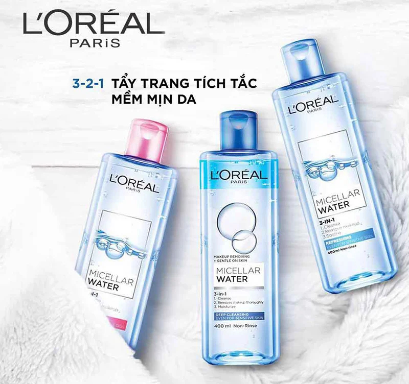 Nước Tẩy Trang Loreal Micellar Water 400ml – Làm Sạch Sâu 3In1 Deep Cleansing