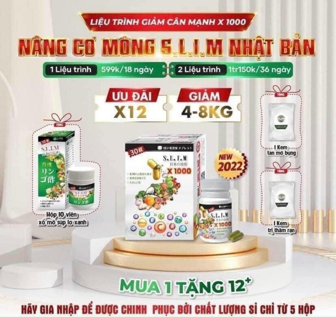 Giảm Cân Slim X1000 Nhật Bản – Giảm Cân Nhanh, An Toàn, Hiệu Quả