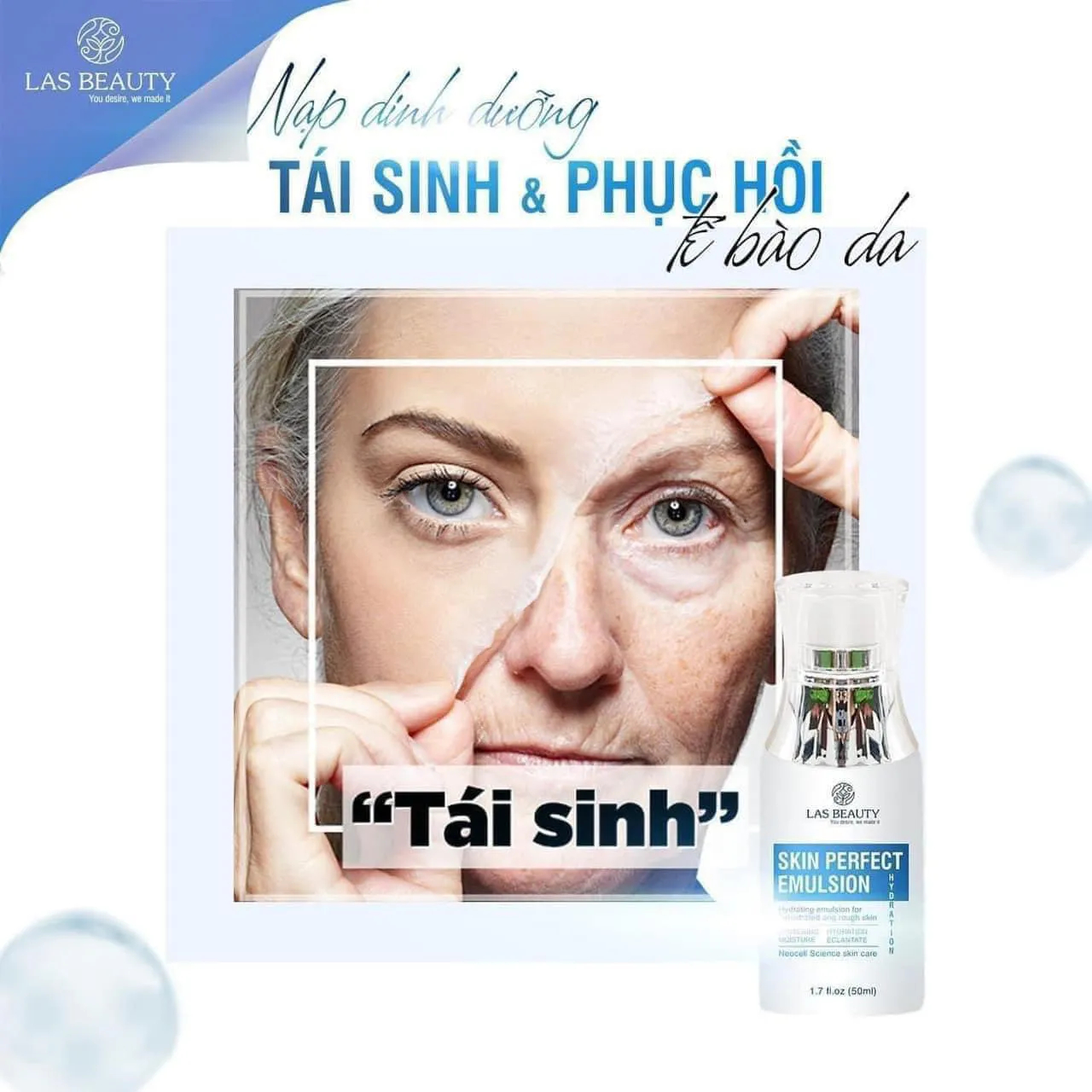 Sữa Dưỡng Rong Nho Las Beauty – Tái Sinh Phục Hồi Da – Hàng Chính Hãng