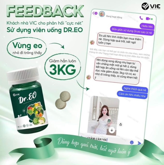 Viên Uống Giảm Mỡ Bụng Dr Eo V.I.C – Hộp 60 Viên – Giảm Mỡ Hiệu Quả