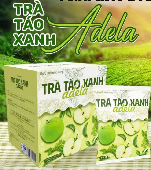 Trà Táo Xanh Giảm Cân Kelly Adela 12 Gói – Giảm 3-5kg Hiệu Quả – Tặng Đường Vitamin