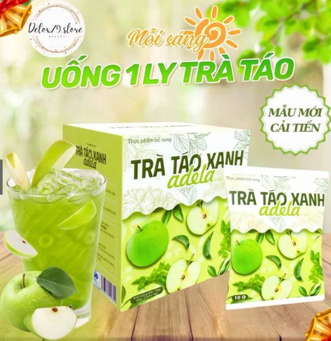 Trà Táo Xanh Giảm Cân Kelly Adela 12 Gói – Giảm 3-5kg Hiệu Quả – Tặng Đường Vitamin