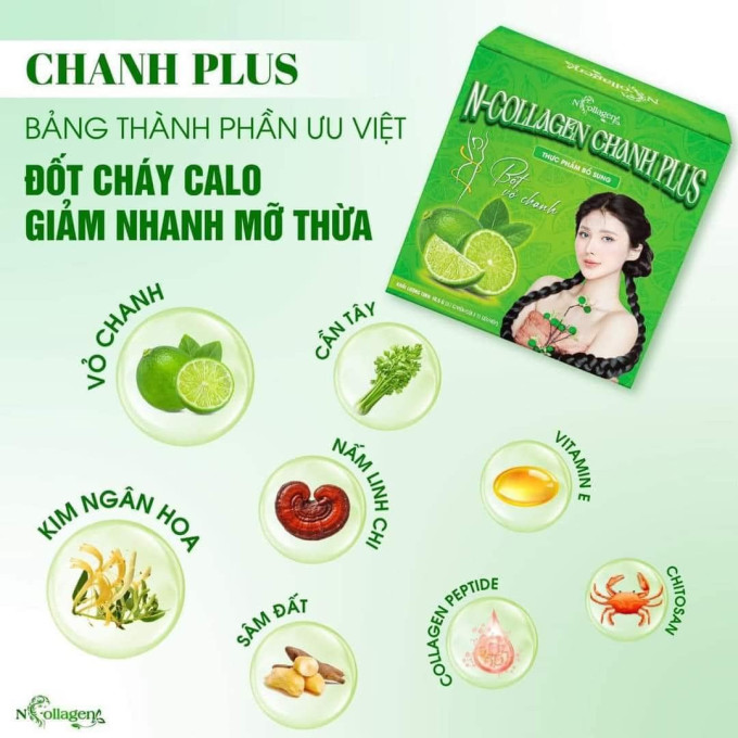 Giảm Cân N Collagen – Detox Cam Chanh – Hộp 15 Gói – GIẢM NHANH 3-7 KG