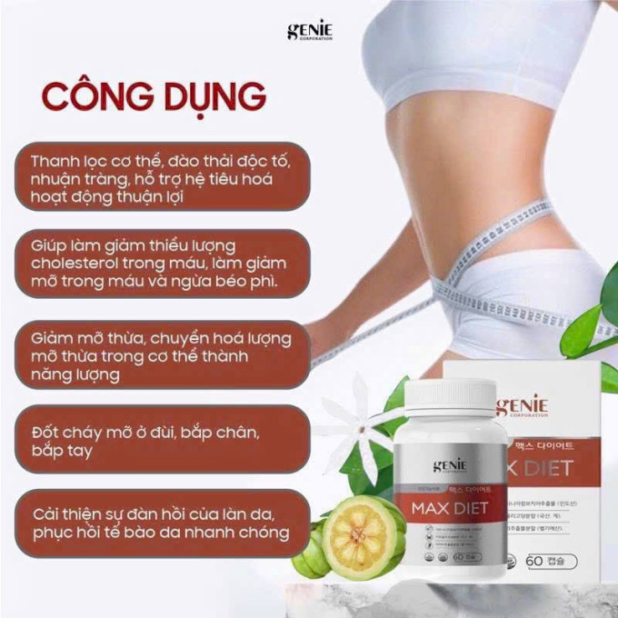 Giảm Cân Genie Max Diet 60 viên Hàn Quốc – Dành Cho Cơ Địa Khó