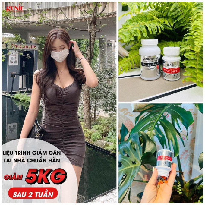Hình ảnh review từ khách hàng sau khi dùng MAX DIET GENIE Hàn Quốc
