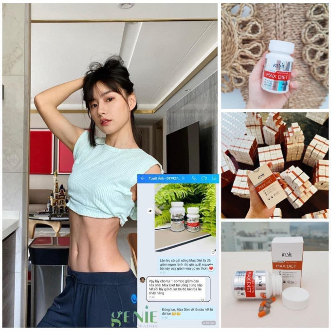 Hình ảnh review từ khách hàng sau khi dùng MAX DIET GENIE Hàn Quốc