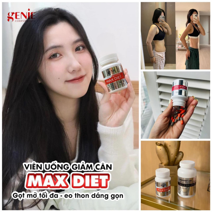 Hình ảnh review từ khách hàng sau khi dùng MAX DIET GENIE Hàn Quốc