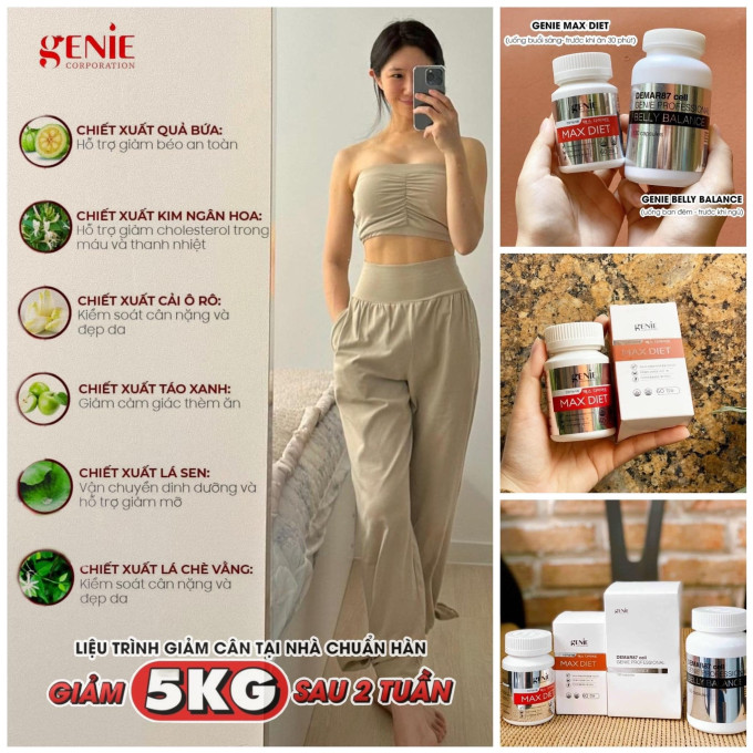Giảm Cân Genie Max Diet 60 viên Hàn Quốc – Dành Cho Cơ Địa Khó