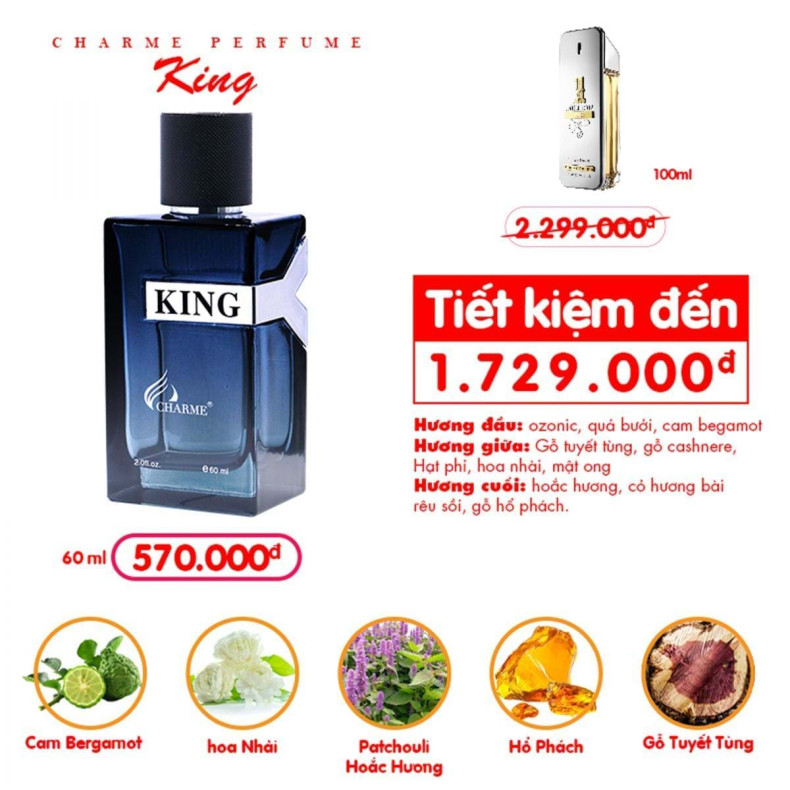 Nước Hoa Nam Charme King 60ml – Hàng Chính Hãng 100%