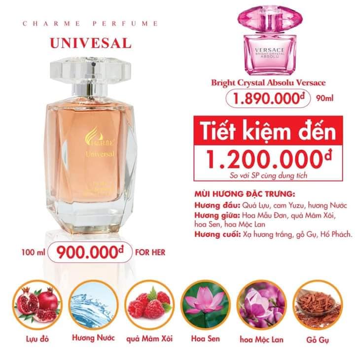 Nước Hoa Nữ Charme Universal 100ml – Lưu Hương 8-12 Giờ