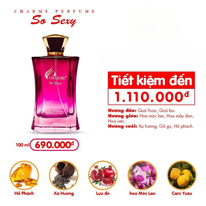 Nước Hoa Nữ Charme So Sexy 100ml – EDP | Nước Hoa Charme Chính Hãng