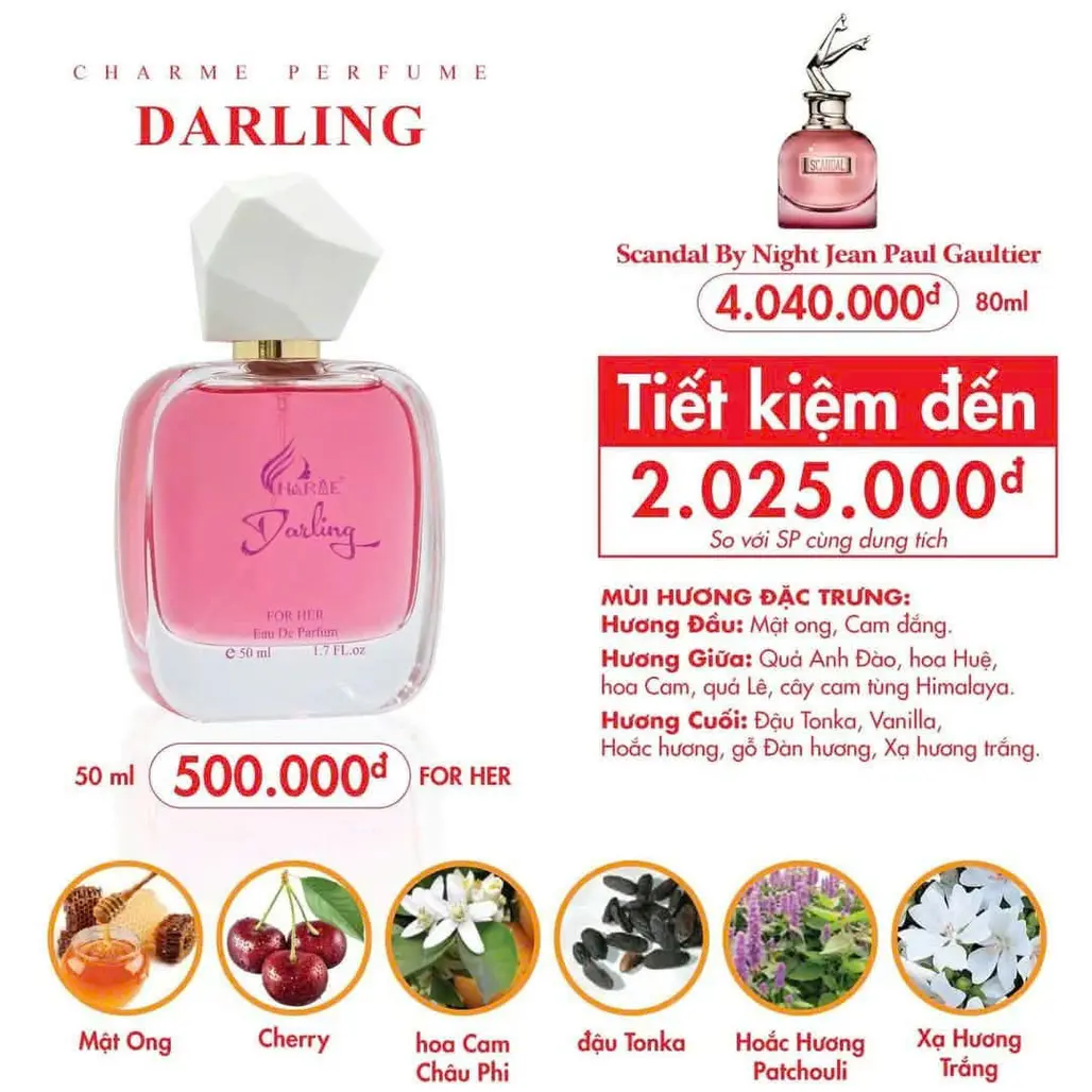 Nước Hoa Nữ Charme Darling 50ml EDP – Charme Chính Hãng, Giá Tốt