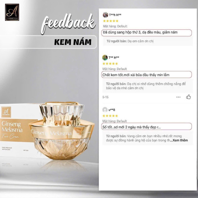Face Nám Nhân Sâm A Cosmetics – Ginseng Melasma