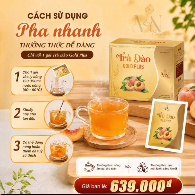 Trà Đào Gold Plus Đông Anh 15 Gói | Hàng Chính Hãng