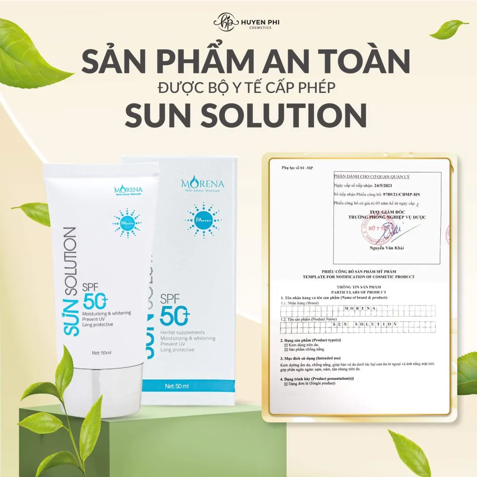 Kem Chống Nắng Huyền Phi có giấy chứng nhận an toàn